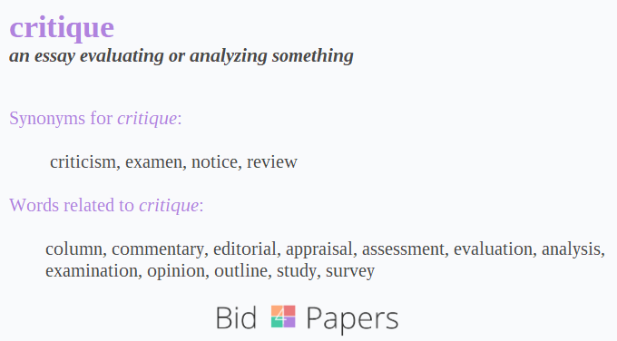 critique paper outline