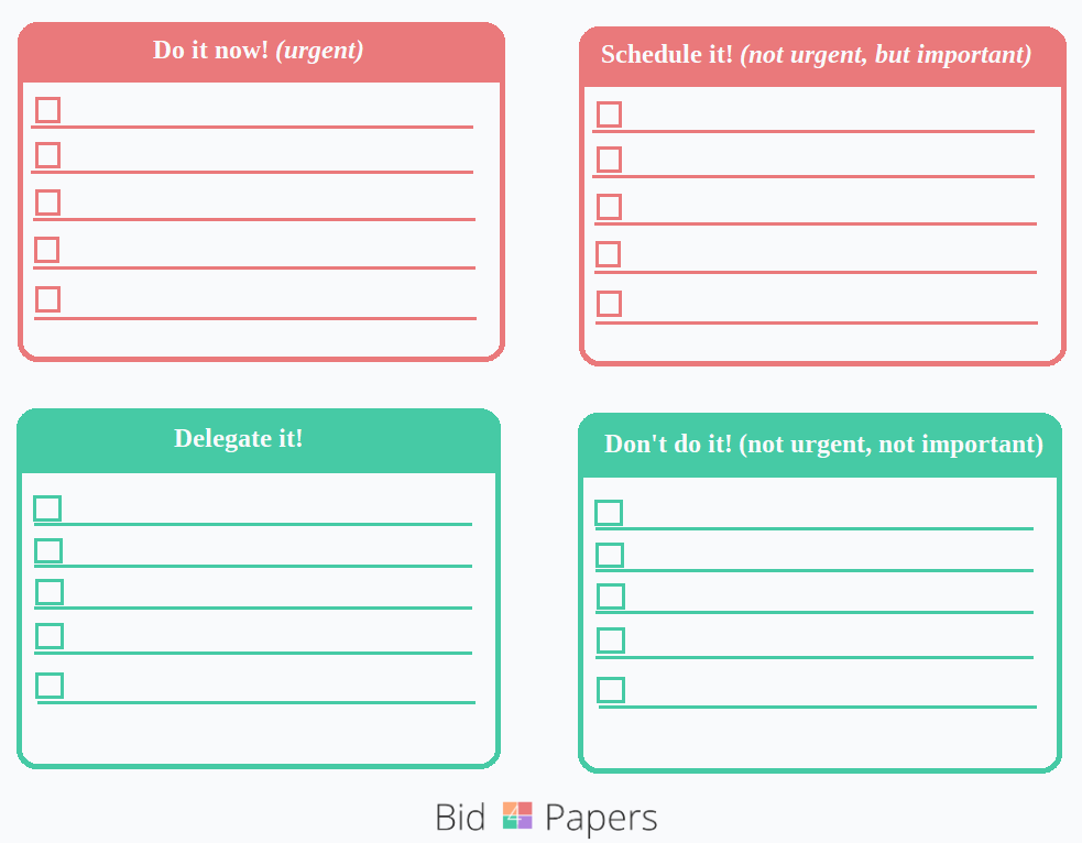 Time Management Schedule Template For Students